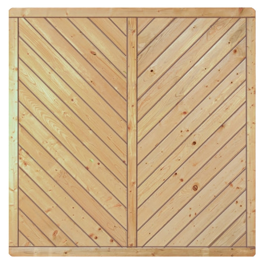 CLASSIC-Serie-Diagonal 
180 x 180 cm, kdi-grün
Rahmen 40/70 mm, Profilbretter 16/118 mm