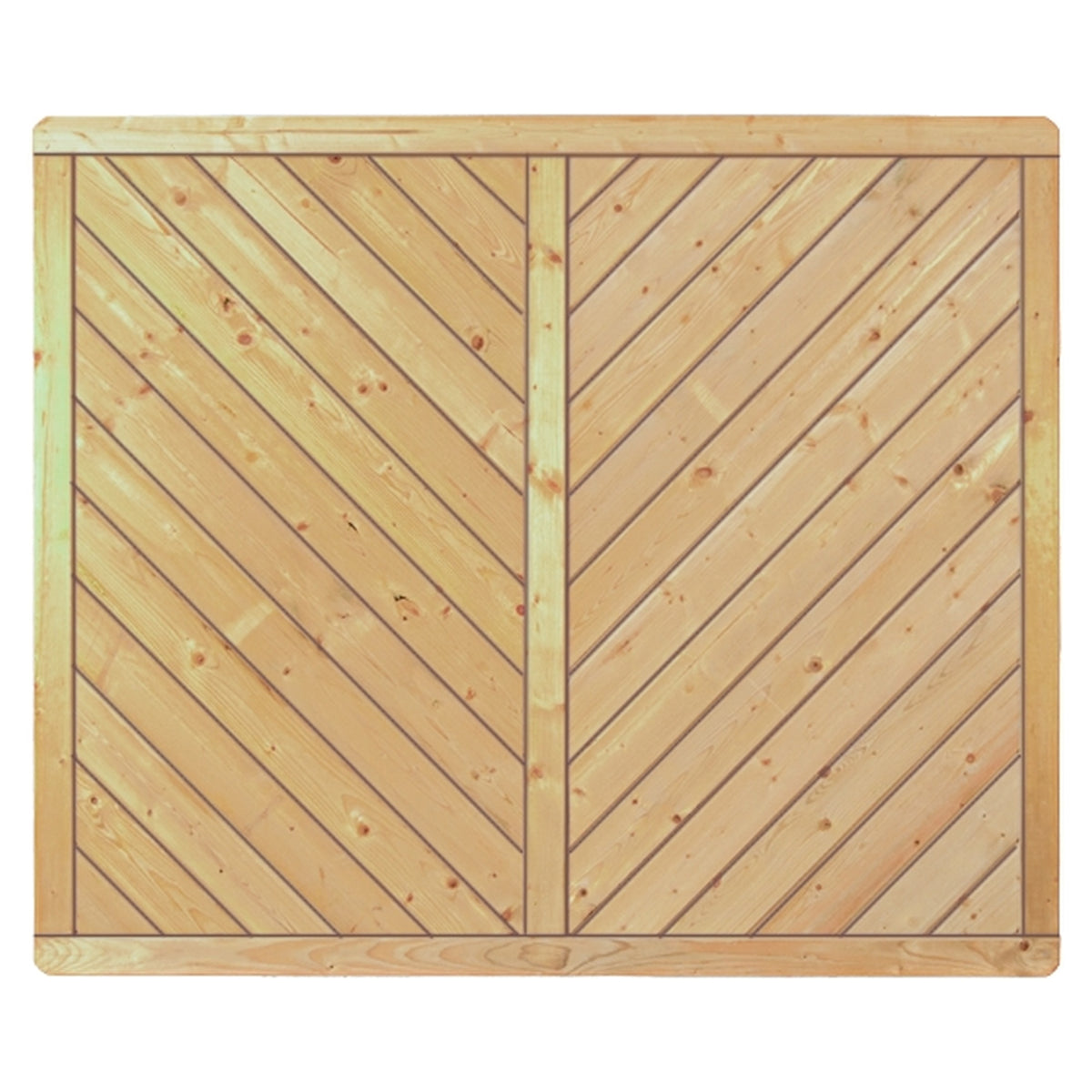 CLASSIC-Serie-Diagonal 
180 x 150 cm, kdi-grün
Rahmen 40/70 mm, Profilbretter 16/118 mm