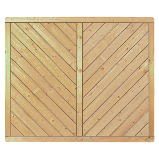 CLASSIC-Serie-Diagonal 
180 x 150 cm, kdi-grün
Rahmen 40/70 mm, Profilbretter 16/118 mm