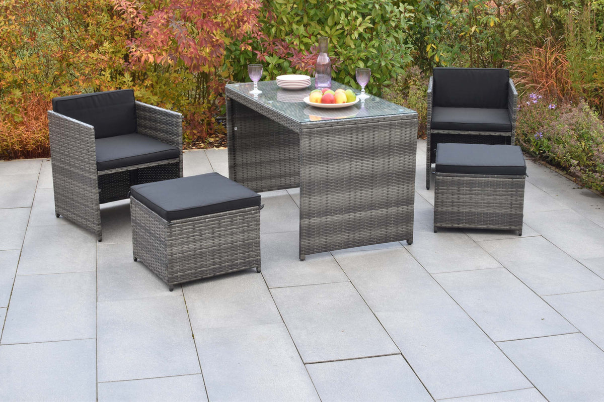 Merano Set 11tlg.
Stahl/Kunststoffgeflecht