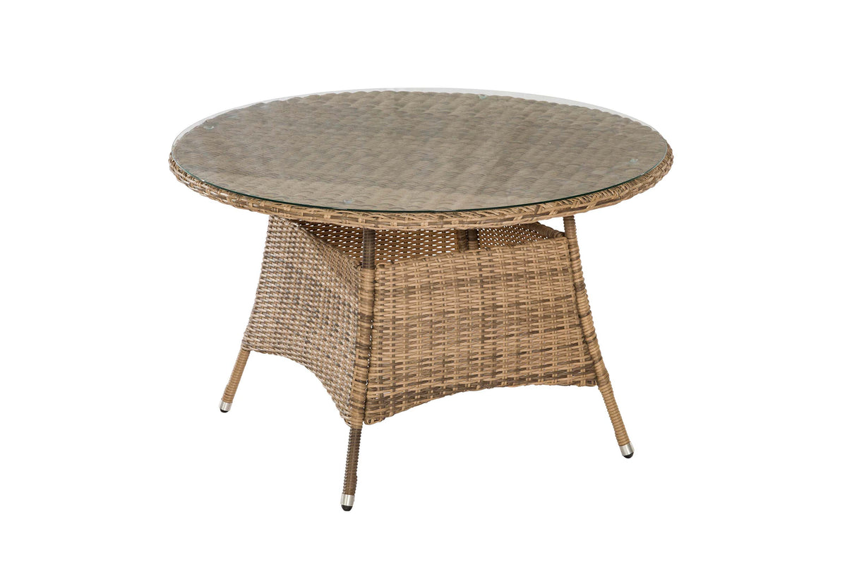 Tisch Riviera Ø 120 cm
aufliegende Glasplatte