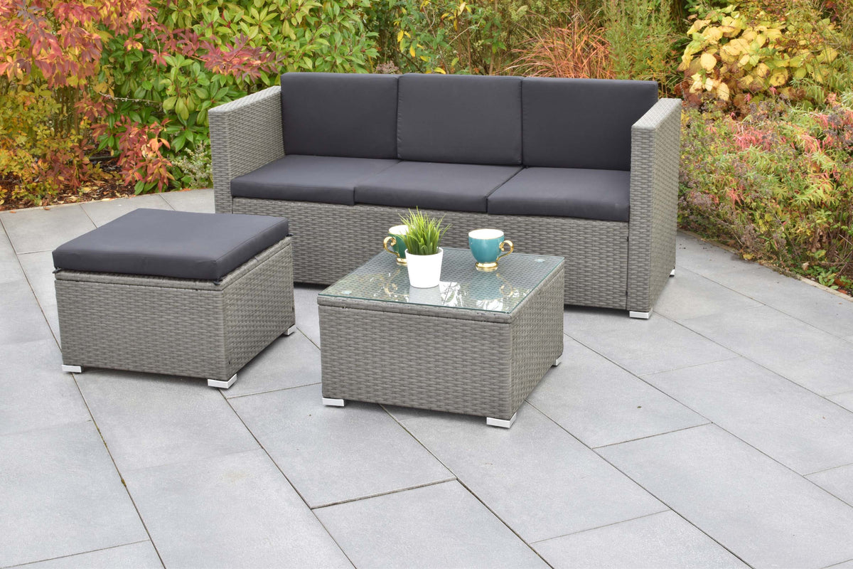 Malta Lounge Set
Stahl/Kunststoffgeflecht