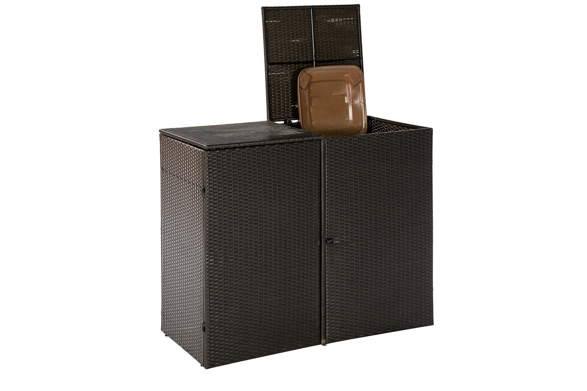 Mülltonnenabdeckung 2er
132 x 64,5 x 108 cm, braun