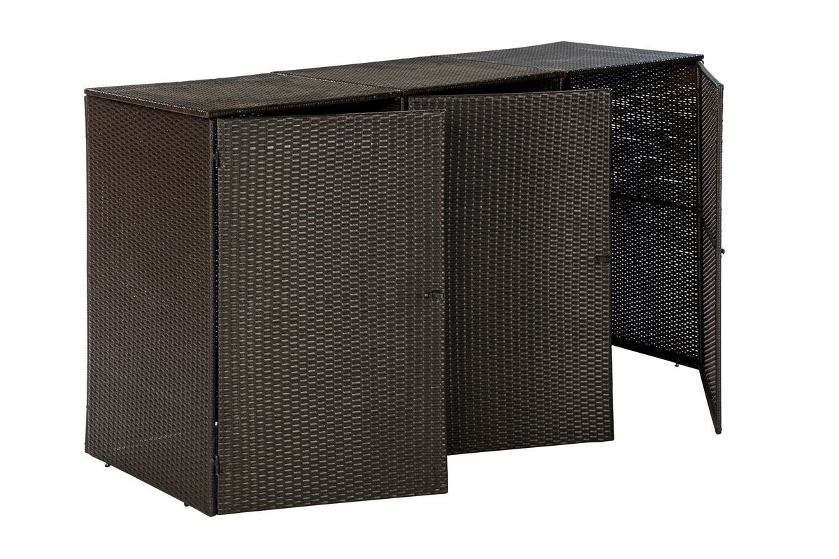 Mülltonnenabdeckung 3er
227 x 77 x 112 cm, braun