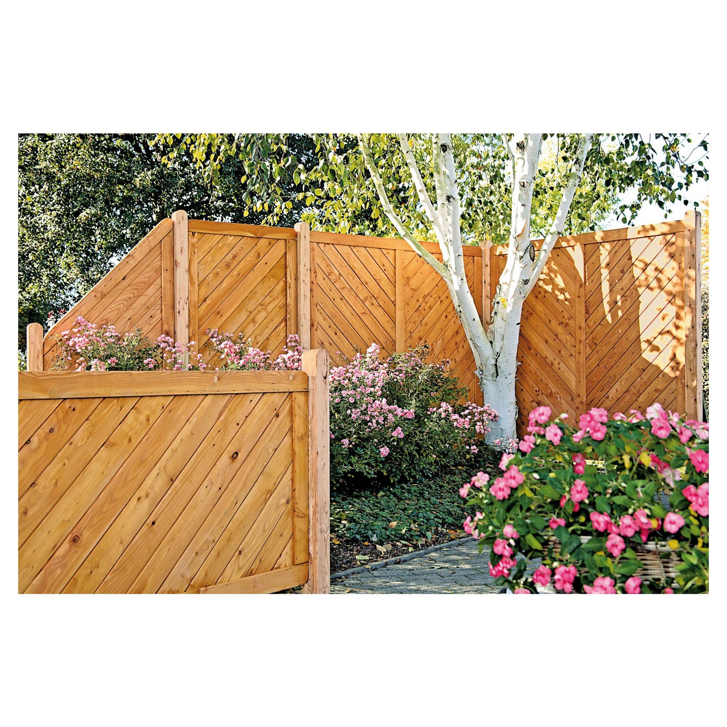 ESBJERG-Serie Lärche ECKE
90 x 180/90 cm
Rahmen 44/88 mm, Profilbretter 18/125 mm