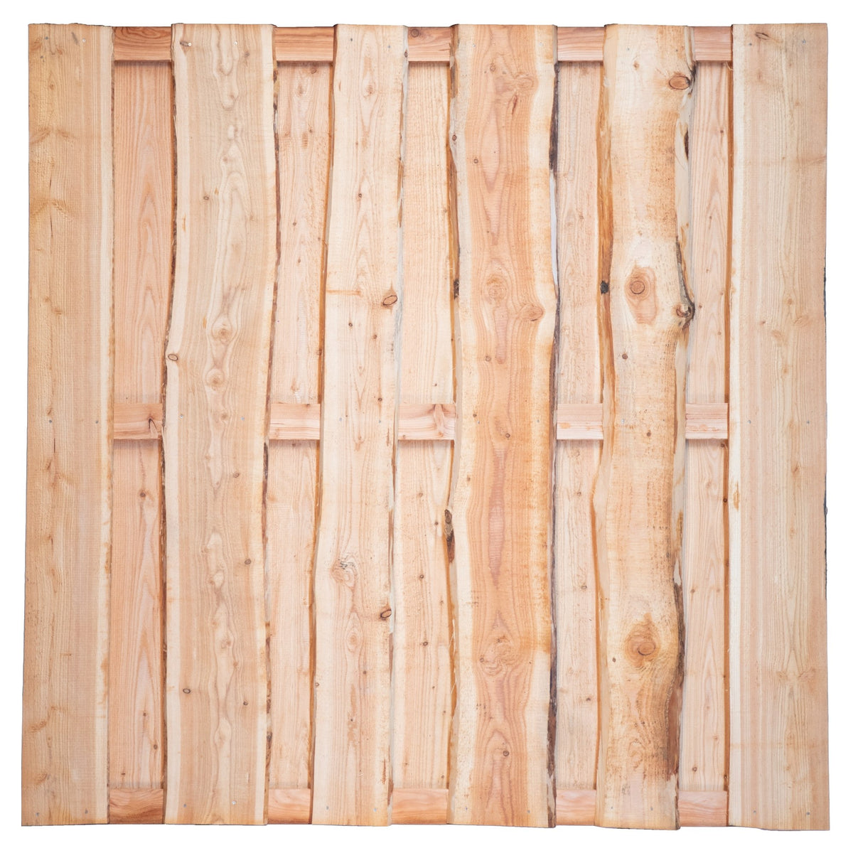LOLLAND-Serie Lärche, 
180 x 180 cm, 3 Riegel, drehbar
Bretter sägerau ca. 20mm mit Baumkante