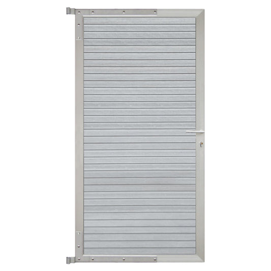 WAREN-Tor-Komplettset
90 x 173 cm, Füllung smoke white
Rahmen silber