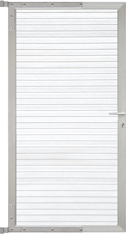 WAREN-Tor-Komplettset
90 x 173 cm, Füllung weiß
Rahmen silber