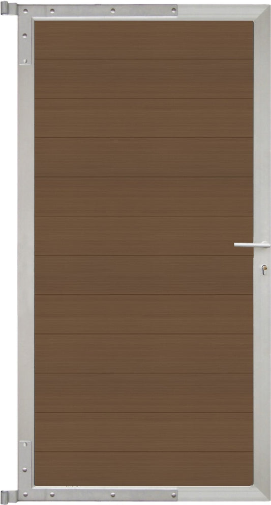 MAX-Tor-Komplettset
90 x 173 cm, Füllung teak
Rahmen silber