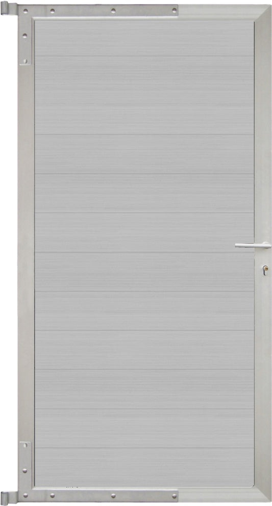 MAX-Tor-Komplettset
90 x 173 cm, Füllung smoke white
Rahmen silber