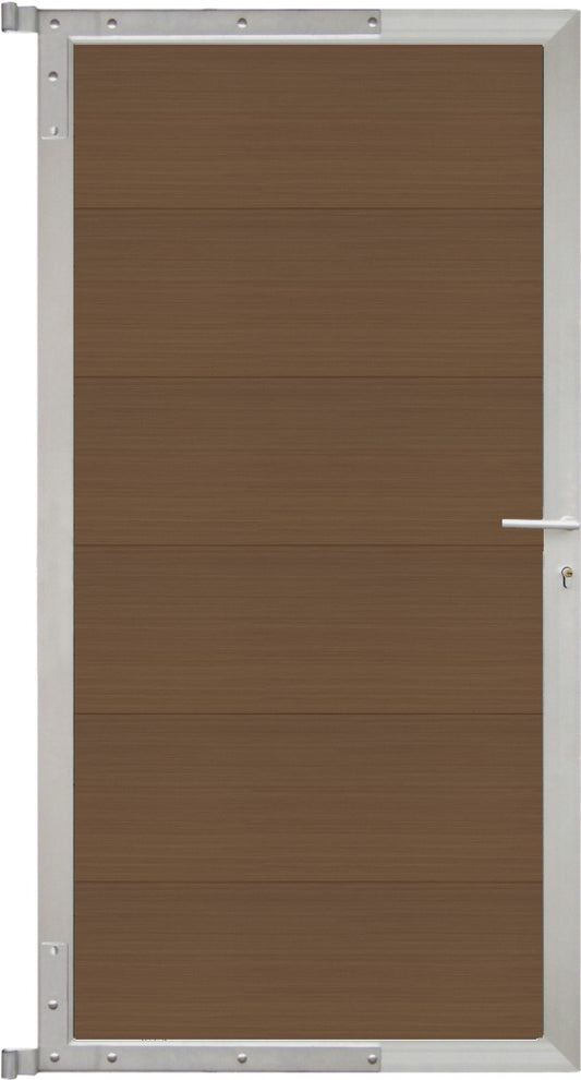 MAX-XL-Tor-Komplettset
90 x 173 cm, Füllung teak
Rahmen silber