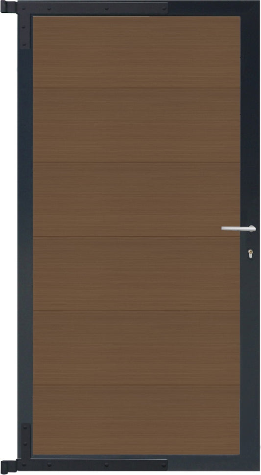 MAX-XL-Tor-Komplettset
90 x 173 cm, Füllung teak
Rahmen anthrazit