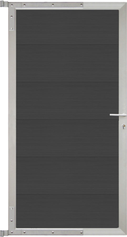 MAX-XL-Tor-Komplettset
90 x 173 cm, Füllung charcoal
Rahmen silber
