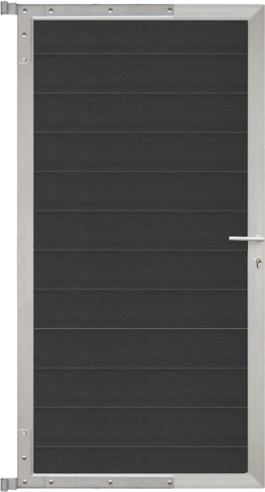 ELSKOP-Tor-Komplettset
90 x 173 cm, Füllung anthrazit
Rahmen silber