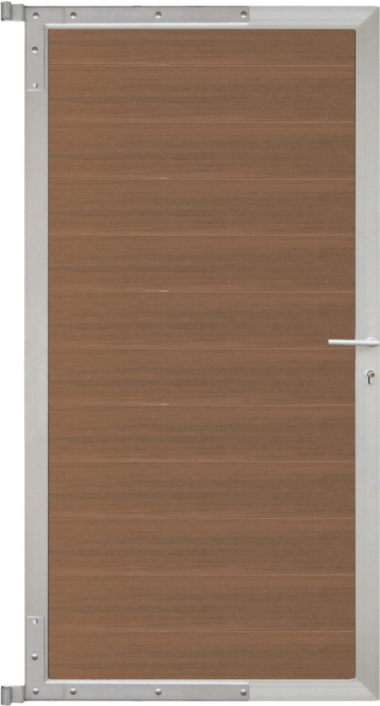 ELSKOP-Tor-Komplettset
90 x 173 cm, Füllung teak
Rahmen silber