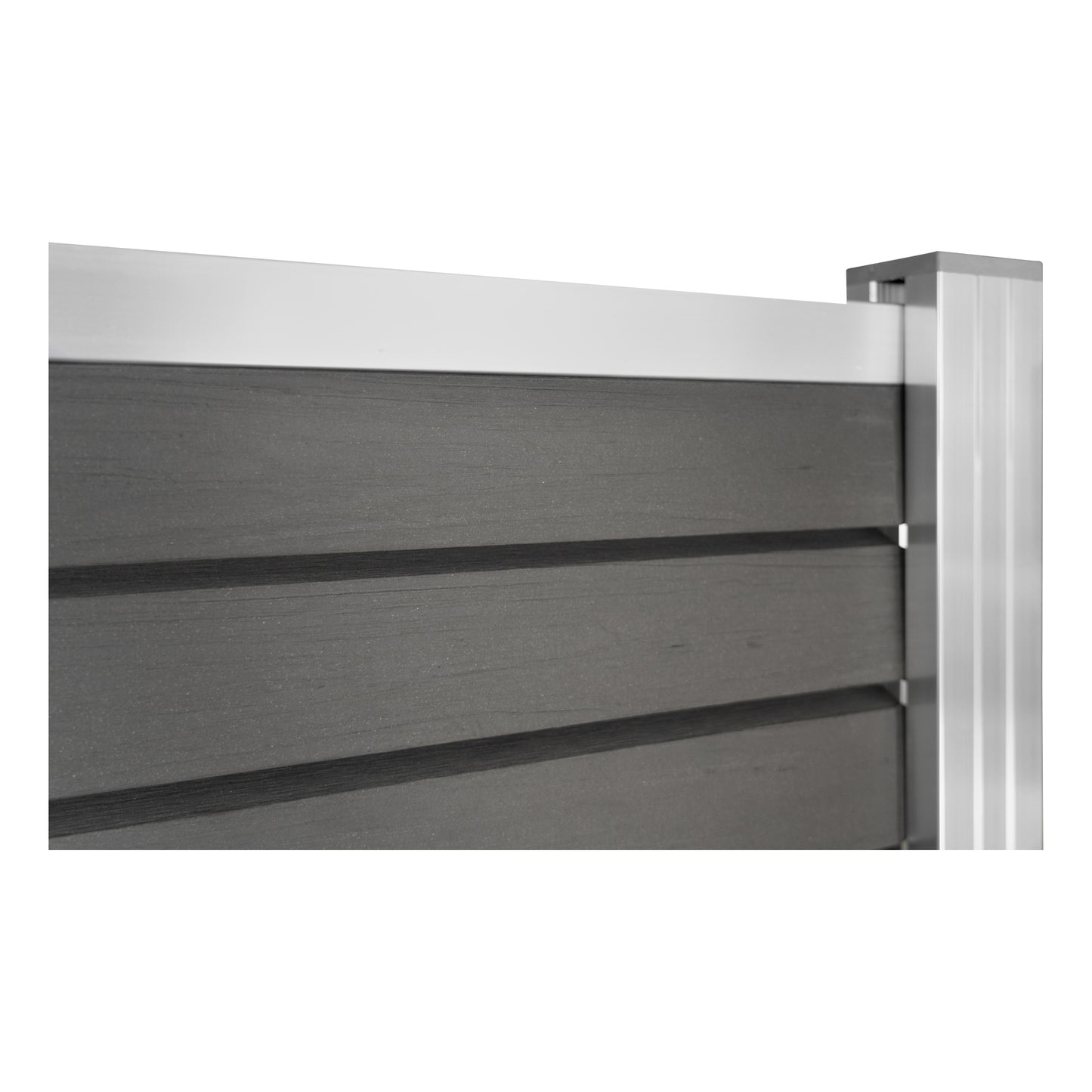 HANÖ-Serie SCHIEFER Holzstruktur 21 Lamellen 20 x 75/68 x 1793 mm BPC-Rhombus-Steckzaun