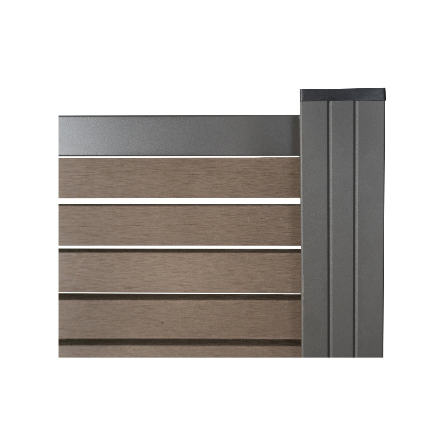 HÖRVIG-Serie BPC-Steckzaun 180 x 180 cm, SCHOKOBRAUN inkl. Start-& Abschluss ANTHRAZIT
