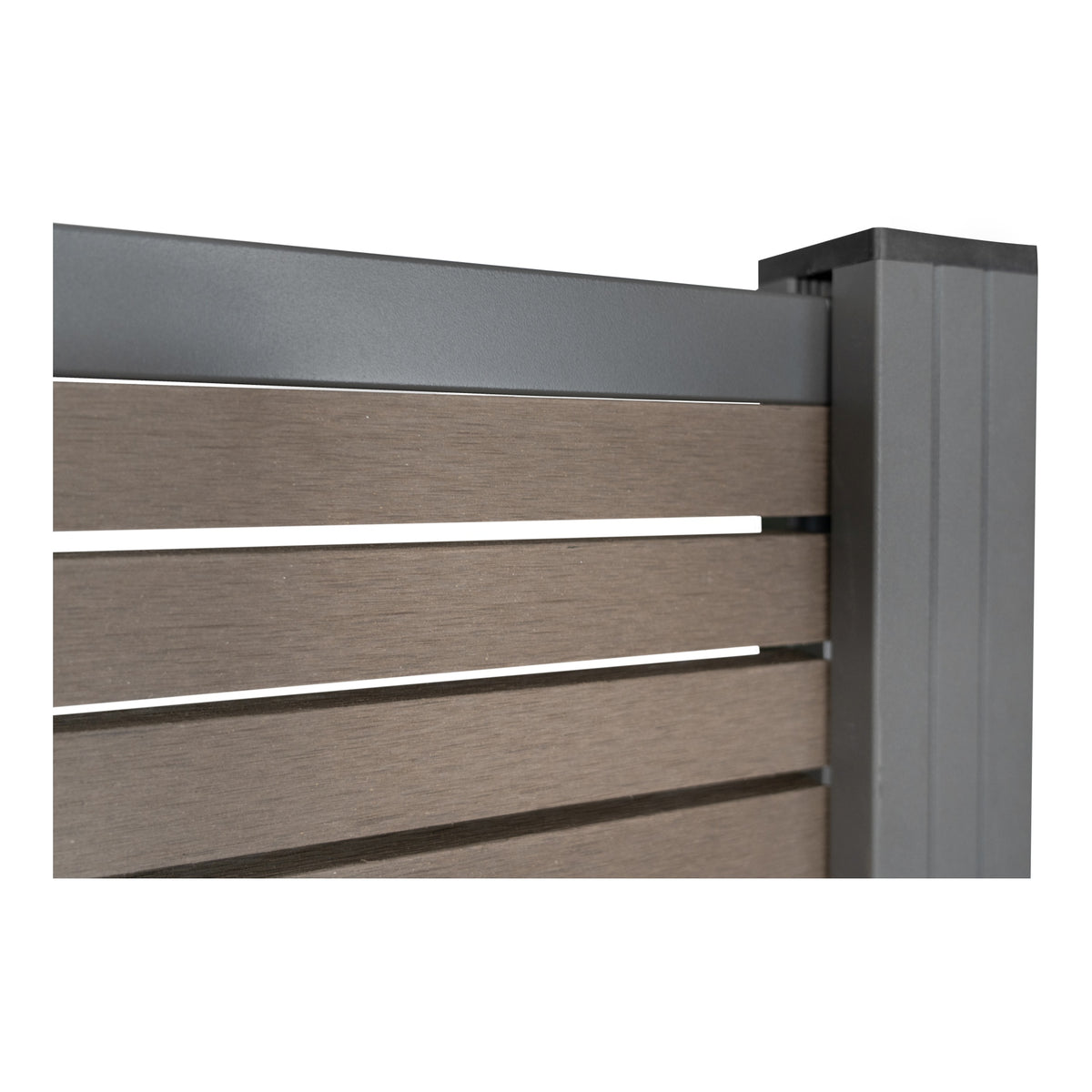 HÖRVIG-Serie BPC-Steckzaun 180 x 180 cm, SCHOKOBRAUN inkl. Start-& Abschluss ANTHRAZIT