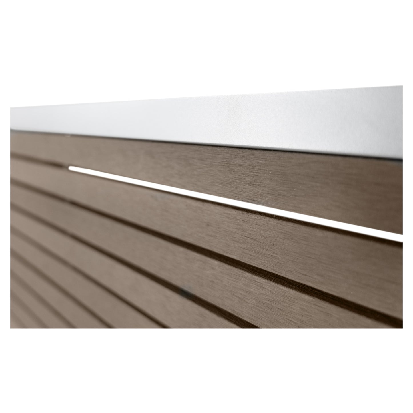 HÖRVIG-Serie BPC-Steckzaun 180 x 180 cm, SCHOKOBRAUN inkl. Start-& Abschluss SILBER
