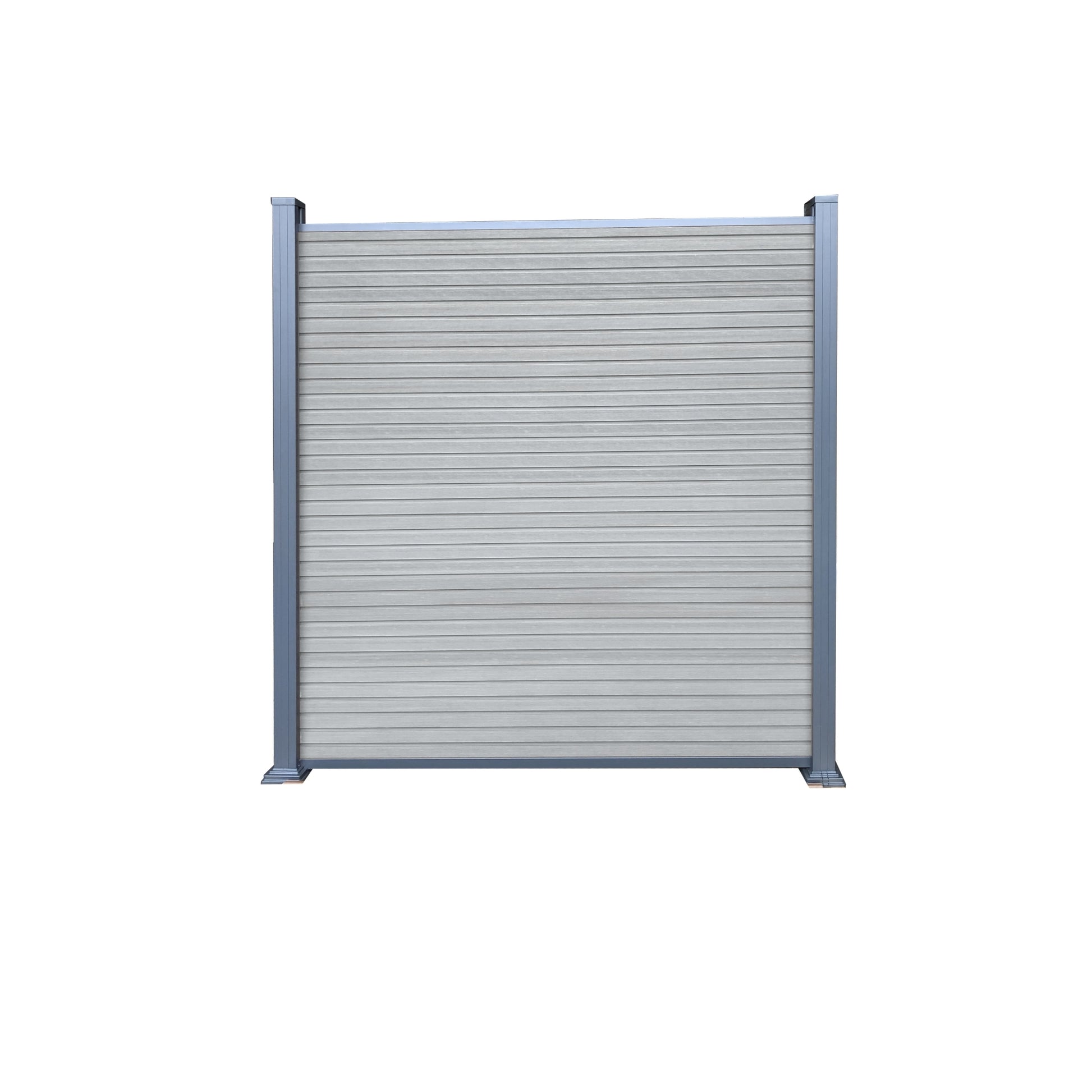 WAREN-Serie, WPC-Steckzaun-Set
ca. 175 x 180 cm, SMOKE WHITE, coextrudiert
Abschlussleiste und Clips separat in silber oder anthrazit