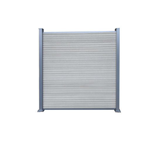 WAREN-Serie, WPC-Steckzaun-Set
ca. 175 x 180 cm, SMOKE WHITE, coextrudiert
Abschlussleiste und Clips separat in silber oder anthrazit