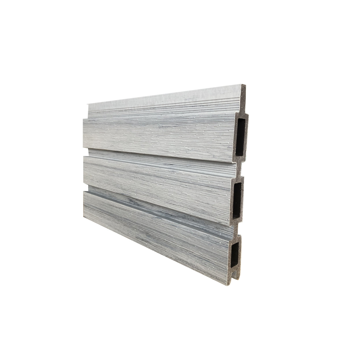 WAREN-Serie, WPC-Steckzaun-Set ca. 175 x 180 cm, SMOKE WHITE, coextrudiert Abschlussleiste und Clips separat in silber oder anthrazit