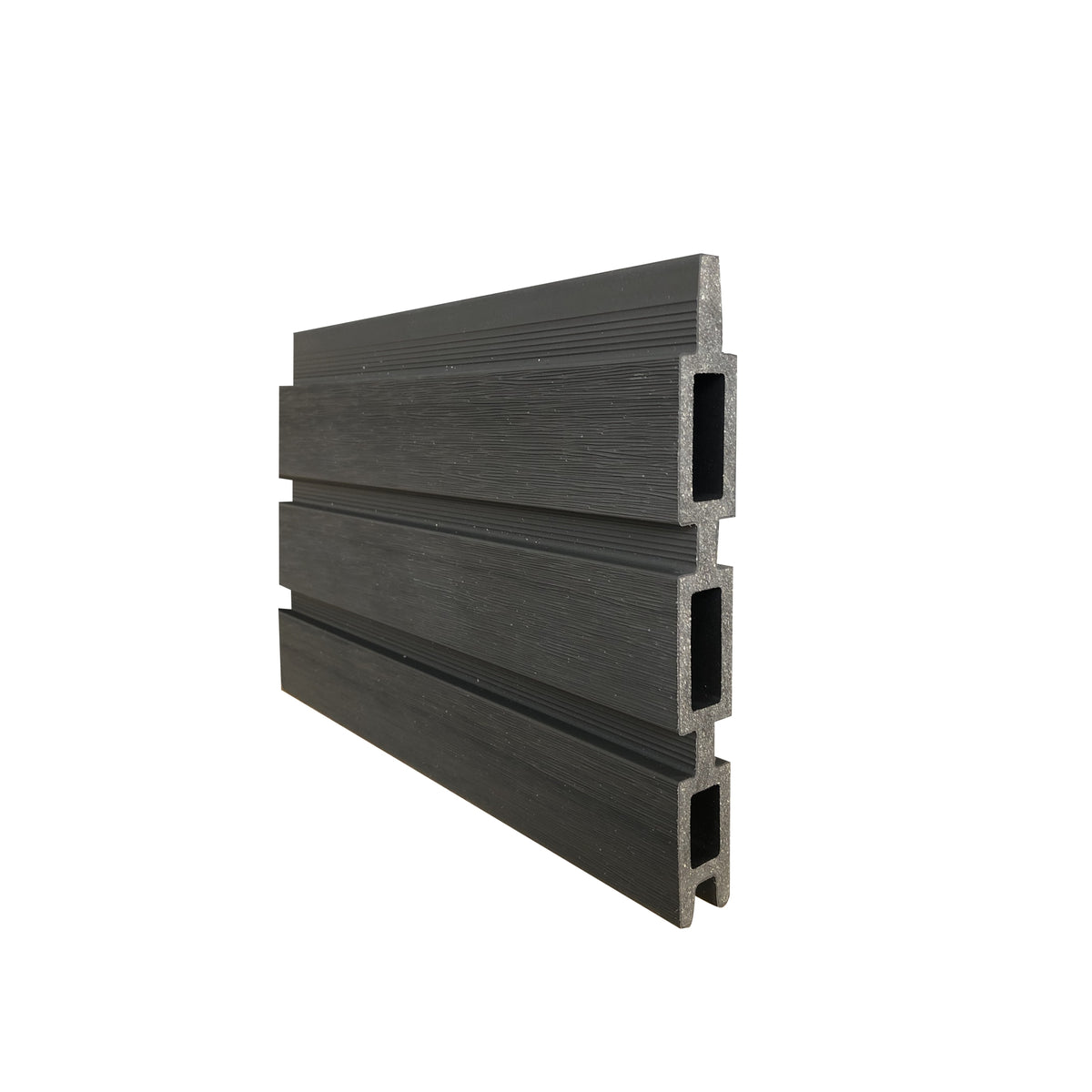 WAREN-Serie, WPC-Steckzaun-Set ca. 175 x 180 cm, CHARCOAL, coextrudiert Abschlussleiste und Clips separat in silber oder anthrazit