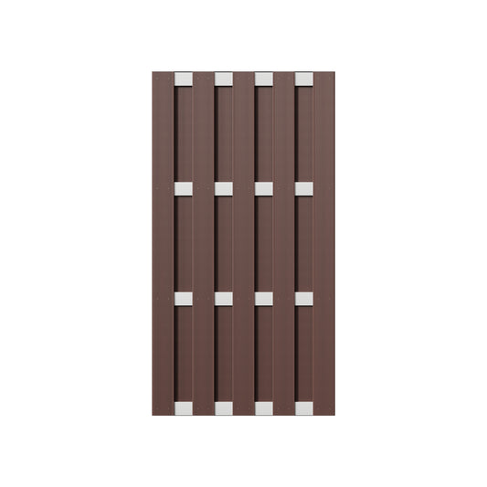 ELDENA-Serie BRAUN
90 x 180 cm, WPC-Bretterzaun
4 Querriegel ALU hell eloxiert