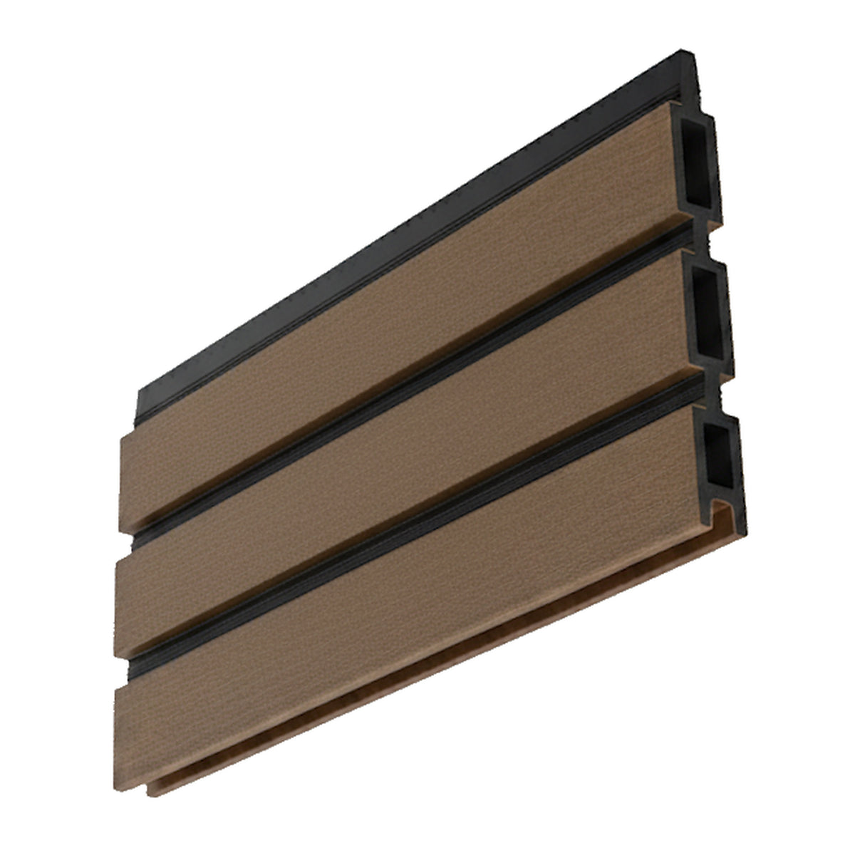 WAREN-Serie, WPC-Steckzaun-Set ca. 175 x 180 cm, TEAK/ANTHRAZIT, coextrudiert Abschlussleiste und Clips separat in silber oder anthrazit