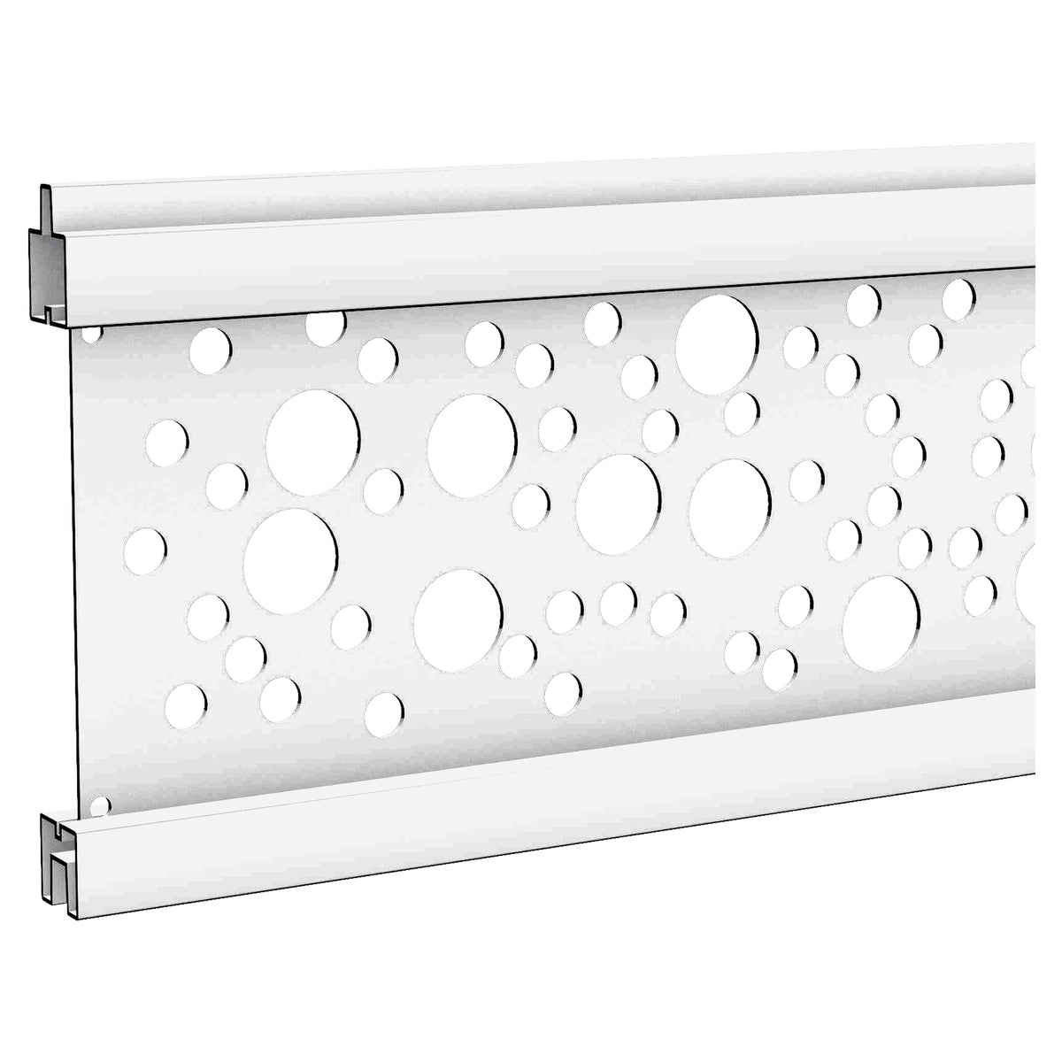 Gitterfüllung Kreise
SILBER, 20 x 140 x 1800 mm
Aluminium hell eloxiert