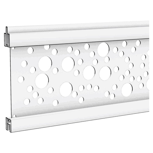 Gitterfüllung Kreise
SILBER, 20 x 140 x 1800 mm
Aluminium hell eloxiert