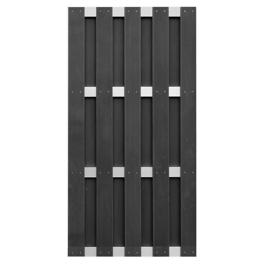 ELDENA-Serie ANTHRAZIT
90 x 180 cm, WPC-Bretterzaun
4 Querriegel ALU hell eloxiert