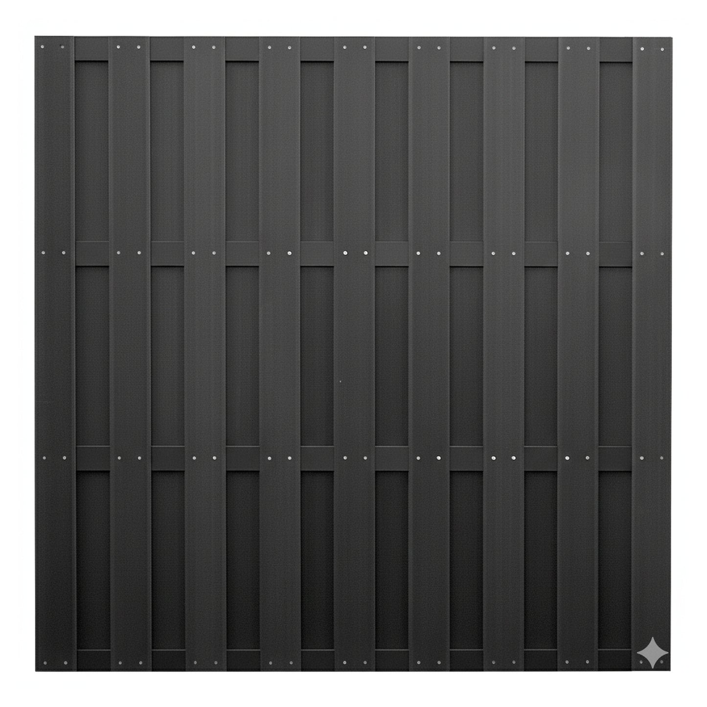 EMDEN-Serie ANTHRAZIT
180 x 180 cm, WPC-Bretterzaun
4 Querriegel ALU anthrazit