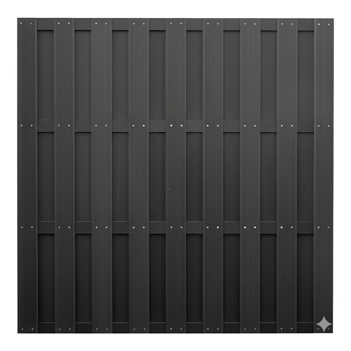 EMDEN-Serie ANTHRAZIT
180 x 180 cm, WPC-Bretterzaun
4 Querriegel ALU anthrazit