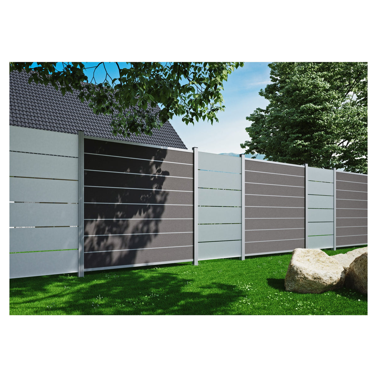 RUDE-Systemglas Universalleisten
für Steckzaunsysteme SILBER
SET á 2 Leisten, 175 cm, inkl. Dichtung