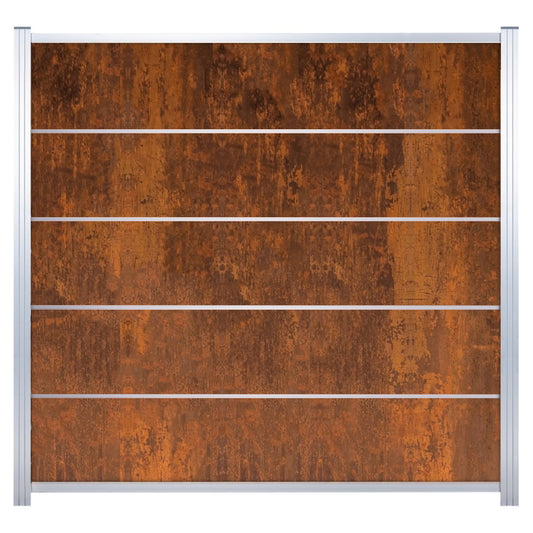 FARÖ-Serie HPL-Steckzaunsystem 1792 x 1775 mm, Zaunset DEKO-ROST 5 Zaunlamellen