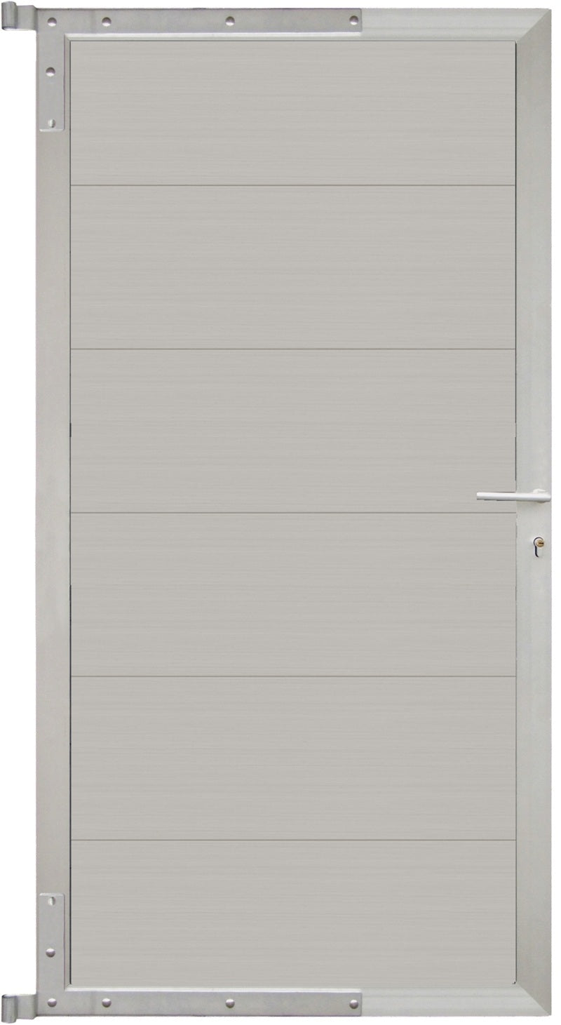 MAX-XL-Tor-Komplettset 90 x 173 cm, Füllung beige Rahmen silber
