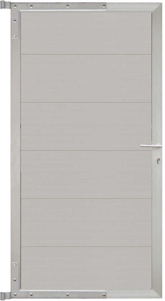 MAX-XL-Tor-Komplettset 90 x 173 cm, Füllung beige Rahmen silber