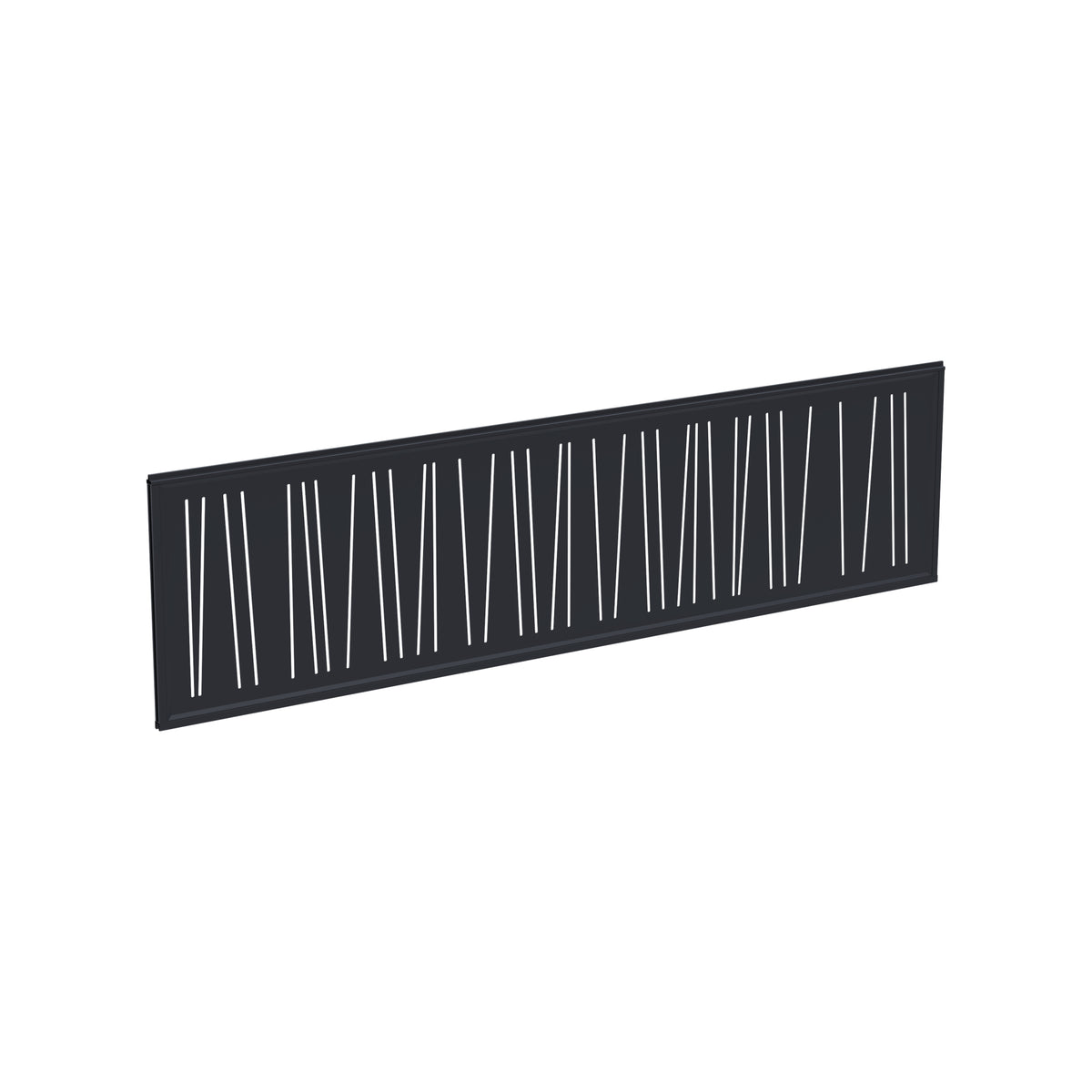 Alu-Design-Einsatz Dekor Streifen
anthrazit, 1790 x 300 x 20 mm
inkl. Start-Abschlussschiene
für Nut-/Feder-WPC-Bretter