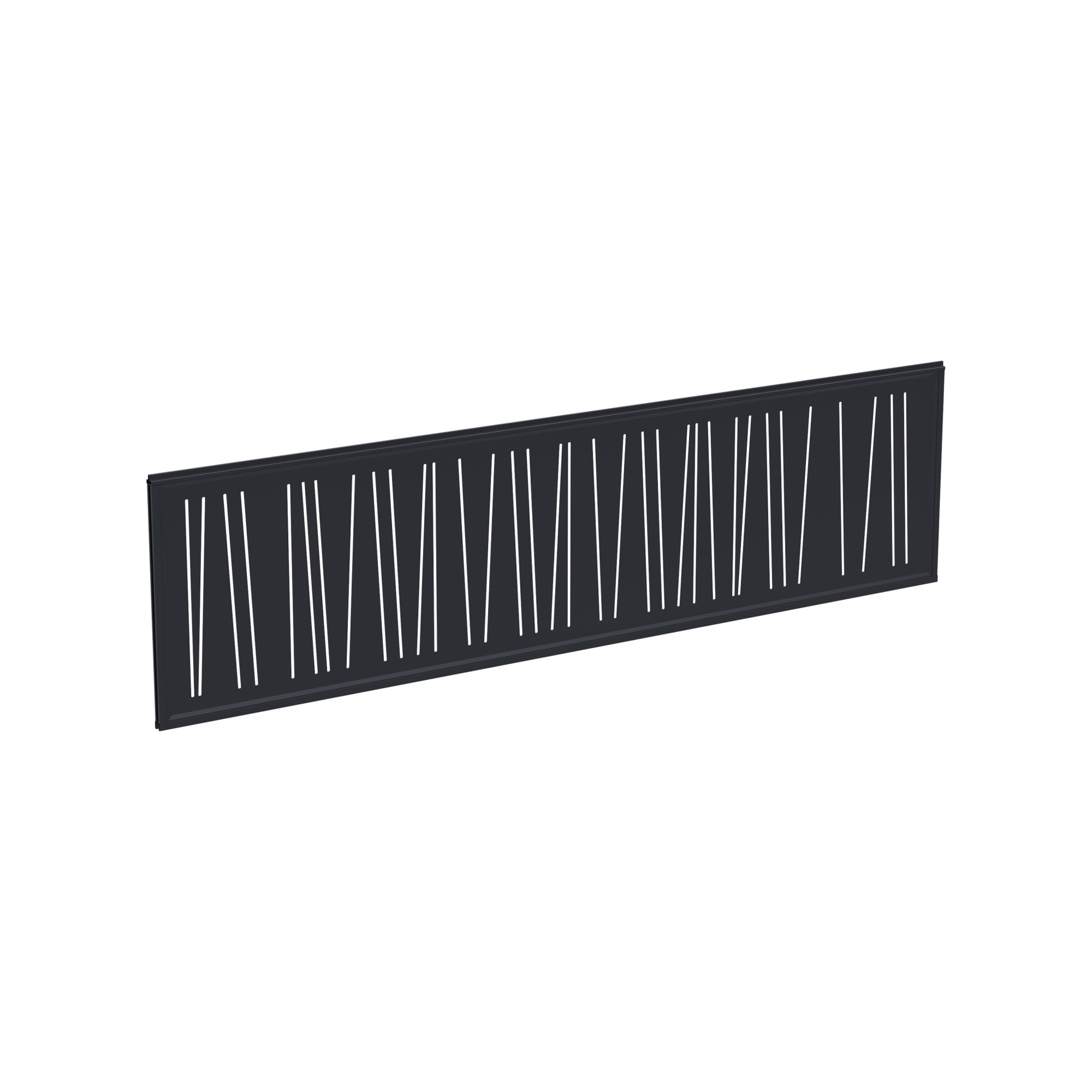 Alu-Design-Einsatz Dekor Streifen
anthrazit, 1790 x 300 x 20 mm
inkl. Start-Abschlussschiene
für Nut-/Feder-WPC-Bretter