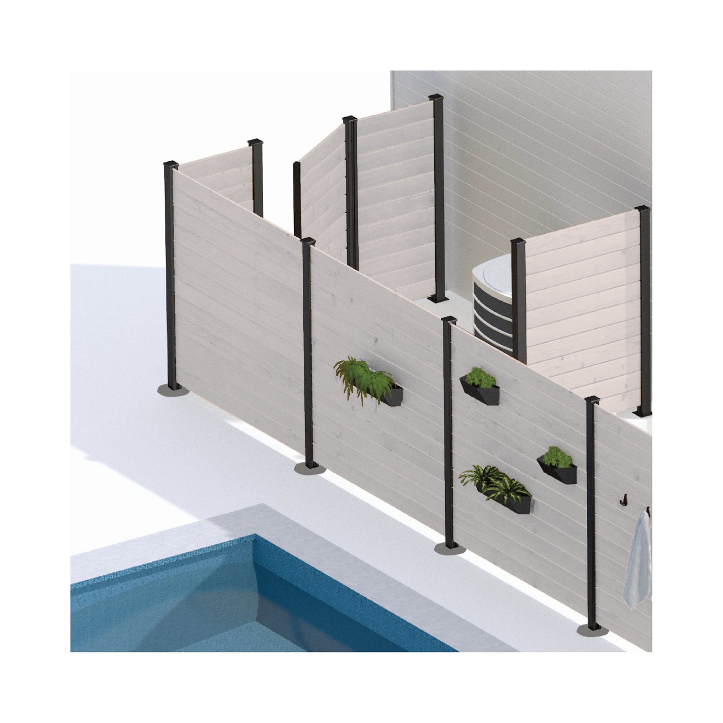 HEIDE-Serie WPC-Steckzaunsystem 177 x 60 cm; coextrudiert Farbe beige