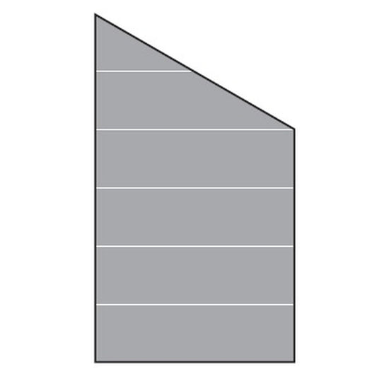 VETRO Glasscheibe ECKE rechts
B 1030 x H 1800/1200 mm
Streifen-Dekor 82, satiniert
#68209