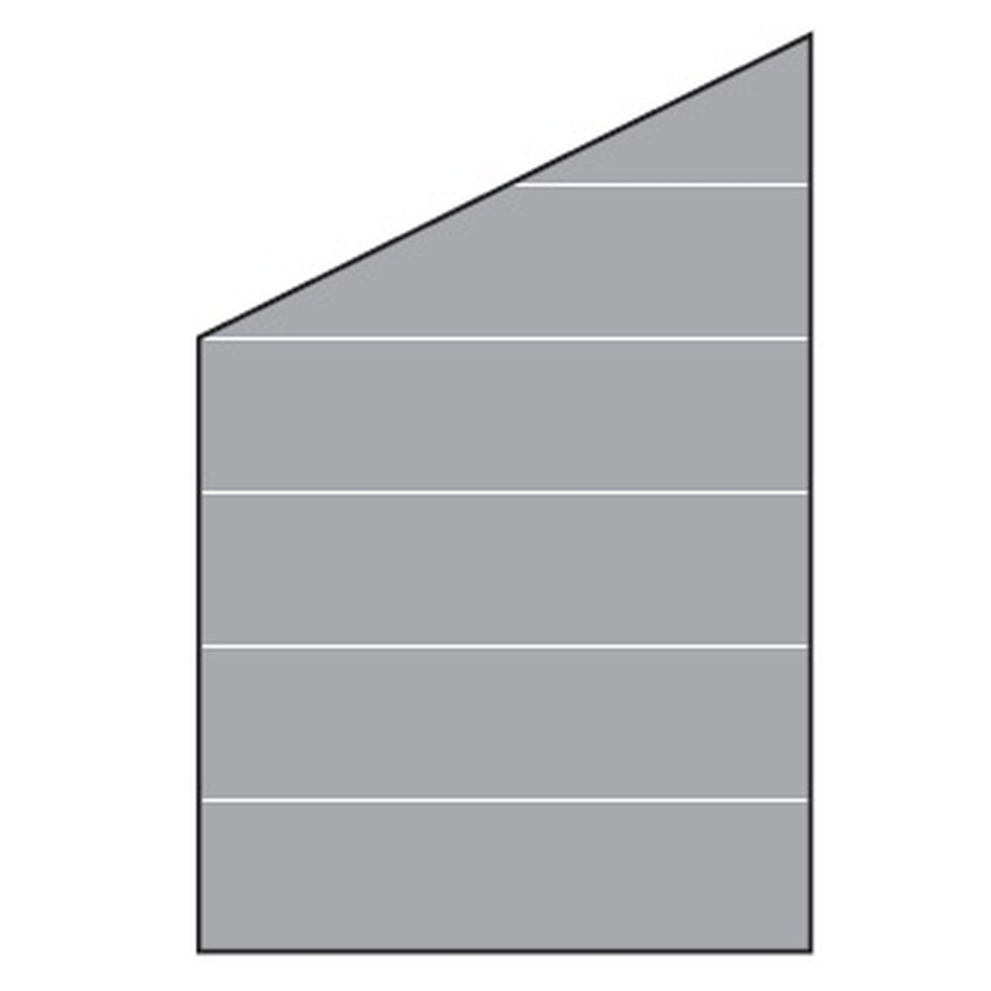 VETRO Glasscheibe ECKE links
B 1200 x H 1200/1800 mm
Streifen-Dekor 82, satiniert
#68210