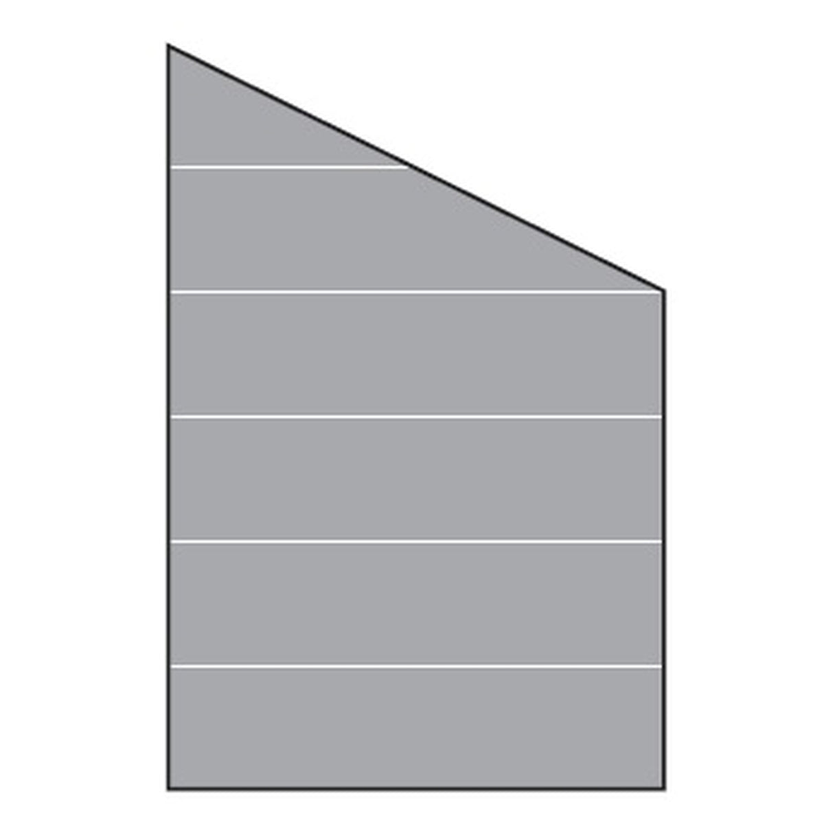 VETRO Glasscheibe ECKE rechts
B 1200 x H 1800/1200 mm
Streifen-Dekor 82, satiniert
#68211