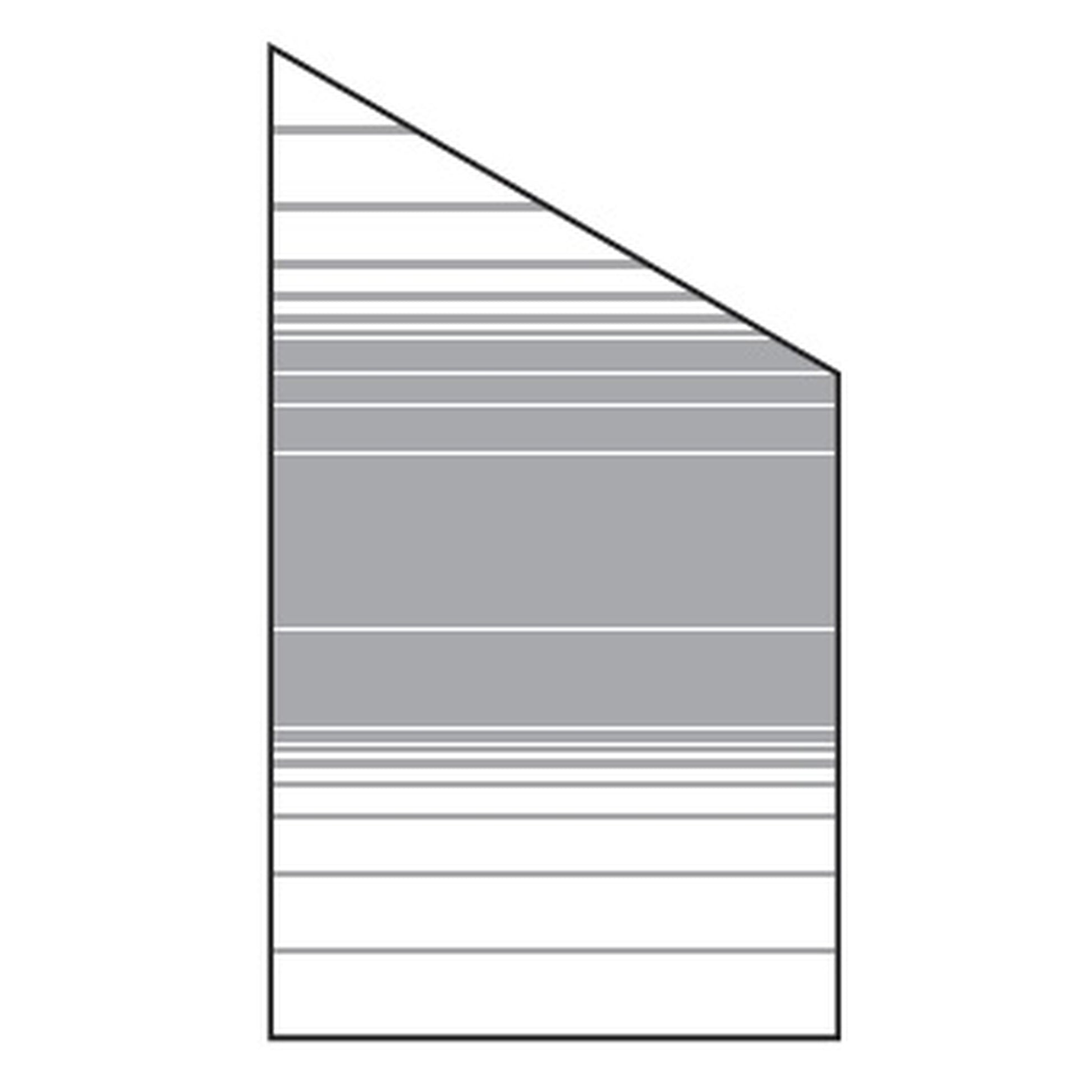 VETRO Glasscheibe ECKE rechts
B 1030 x H 1800/1200 mm
Streifen-Dekor 83, satiniert
#68309