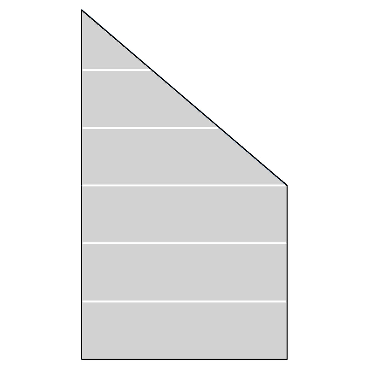 RUDE-Serie Systemglas Ecke rechts
B1030 x H1740/870 x T8 mm
Streifen-Dekor 82