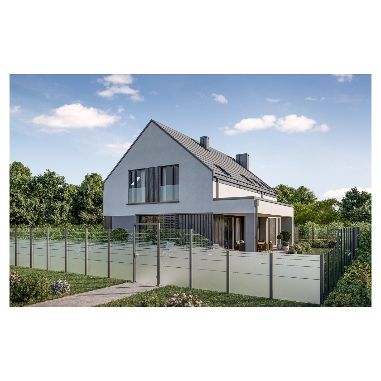 VETRO TÜR-Glasscheibe 
987 x 1800 mm, DIN Rechts
Streifen Dekor 81 satiniert
#68113
