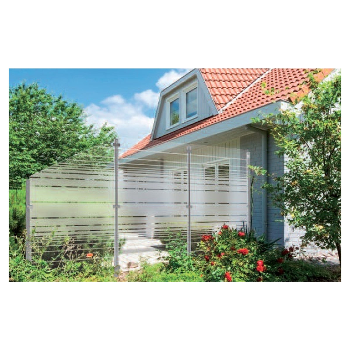VETRO TÜR-Glasscheibe 
987 x 1800 mm, DIN Links
Streifen Dekor 83 satiniert
#68312