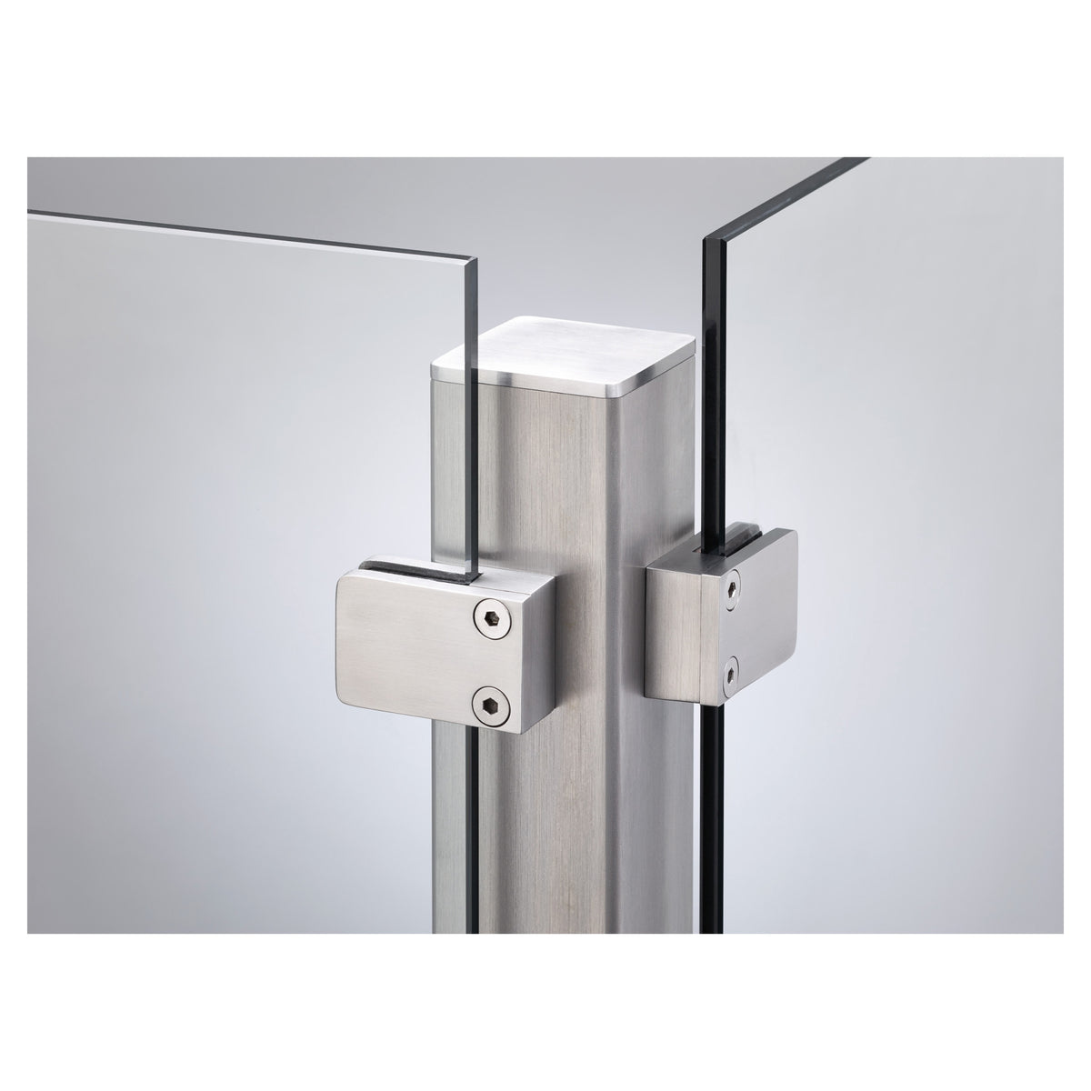VETRO Eckpfosten V4A
60/60 x 1270-1570 mm, Anfertigung
zum Einbetonieren, Klemmbacken über Eck
#85100