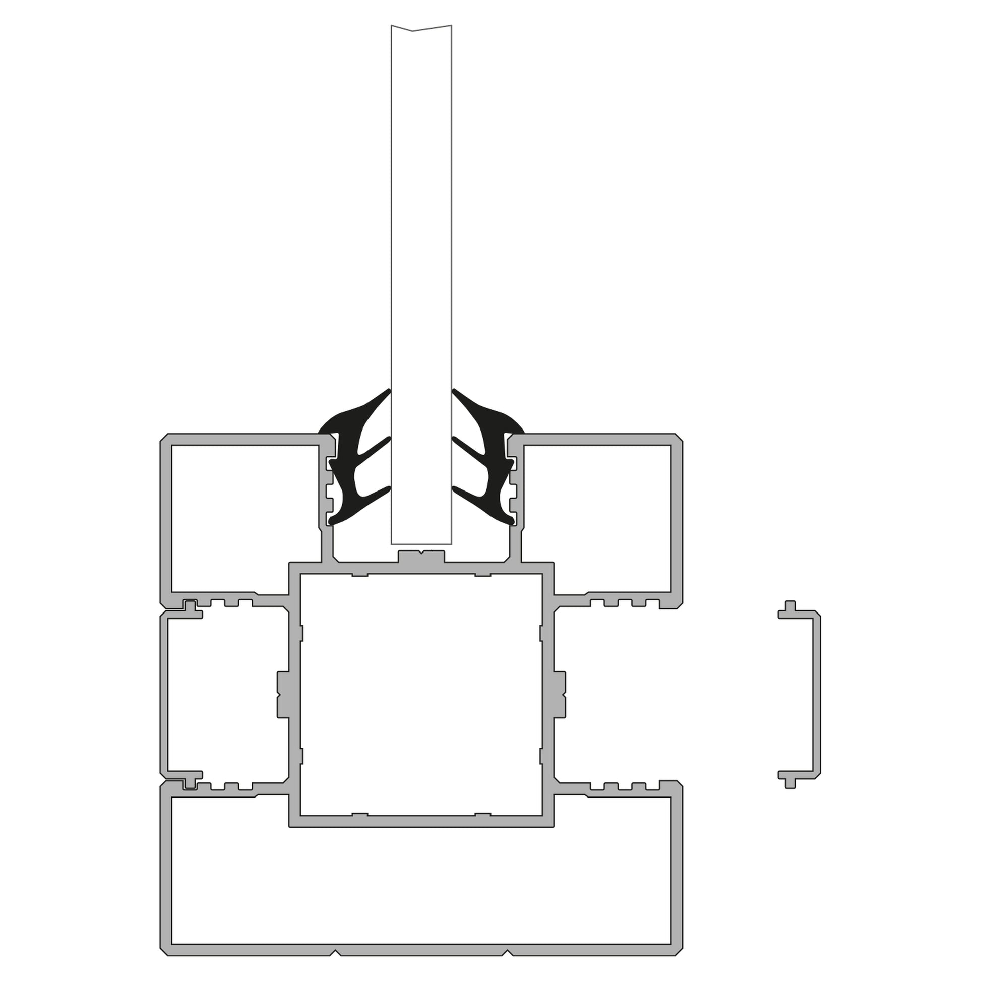 VETRO System-Pfosten Alu
68 x 68 x 1870 mm, 3-fach genutet
Anthrazit Struktur